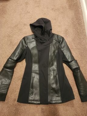 Blanc Noir ASYM Hooded Moto, Sz M